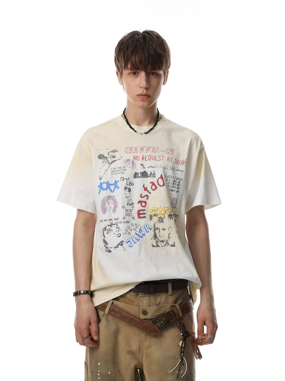 Vintage Gradient Graffiti Graphic Tee  OR0209