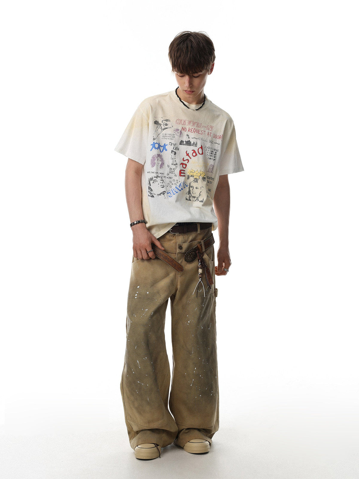 Vintage Gradient Graffiti Graphic Tee  OR0209