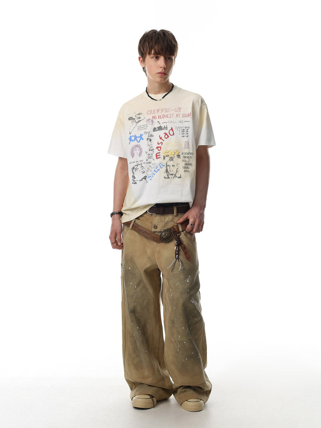 Vintage Gradient Graffiti Graphic Tee  OR0209