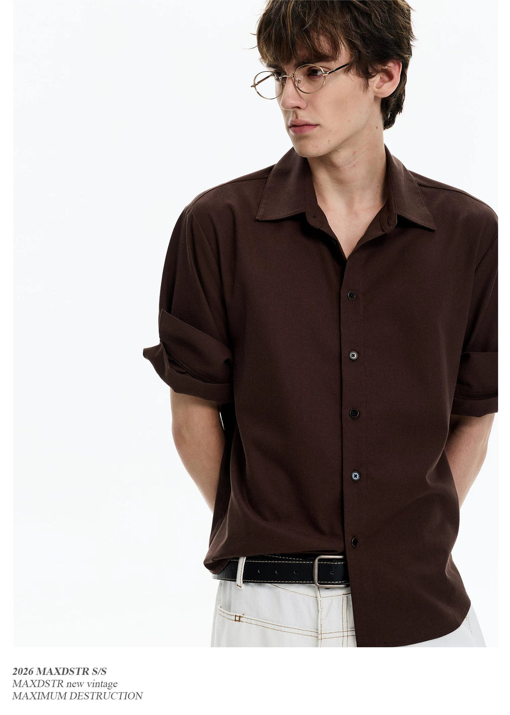 Roll-Sleeve Linen Blend Shirt  OR0211