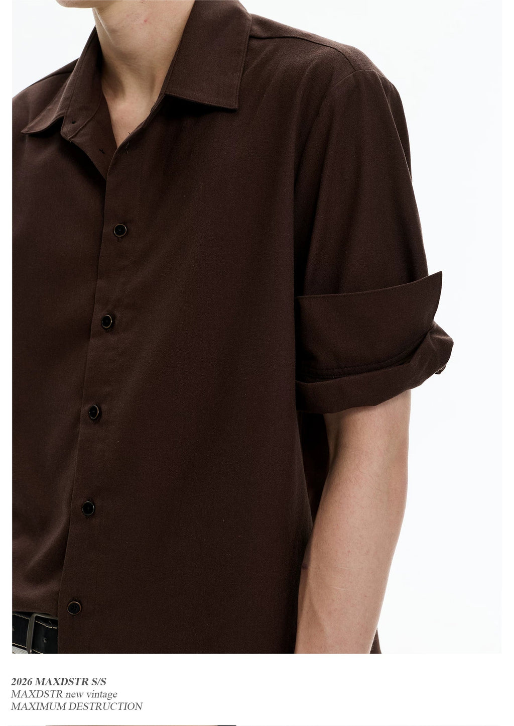 Roll-Sleeve Linen Blend Shirt  OR0211