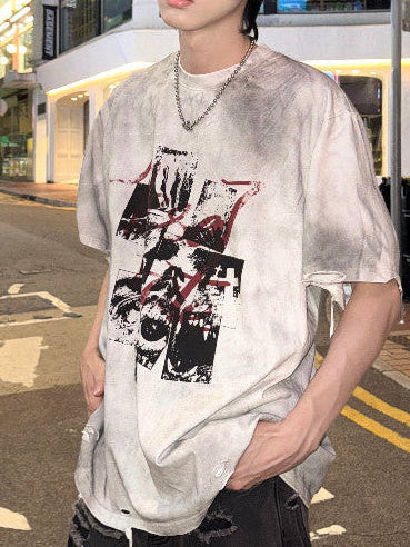 Vintage Washed Punk Rock Graphic Tee  OR0215