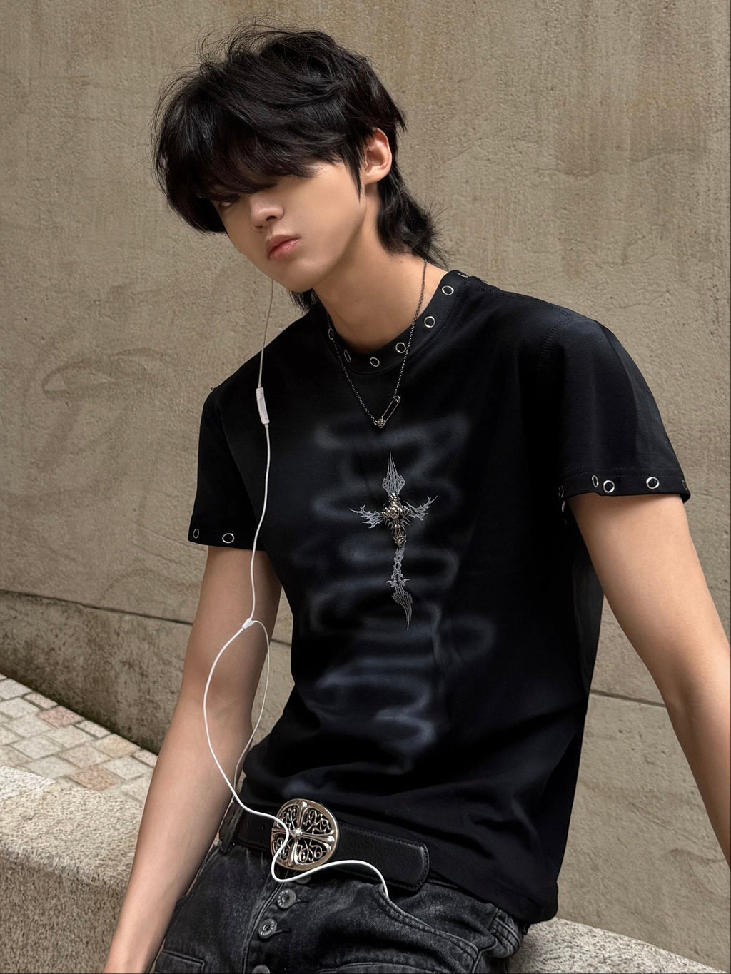 Metal Cross Fitted Tee  OR0218