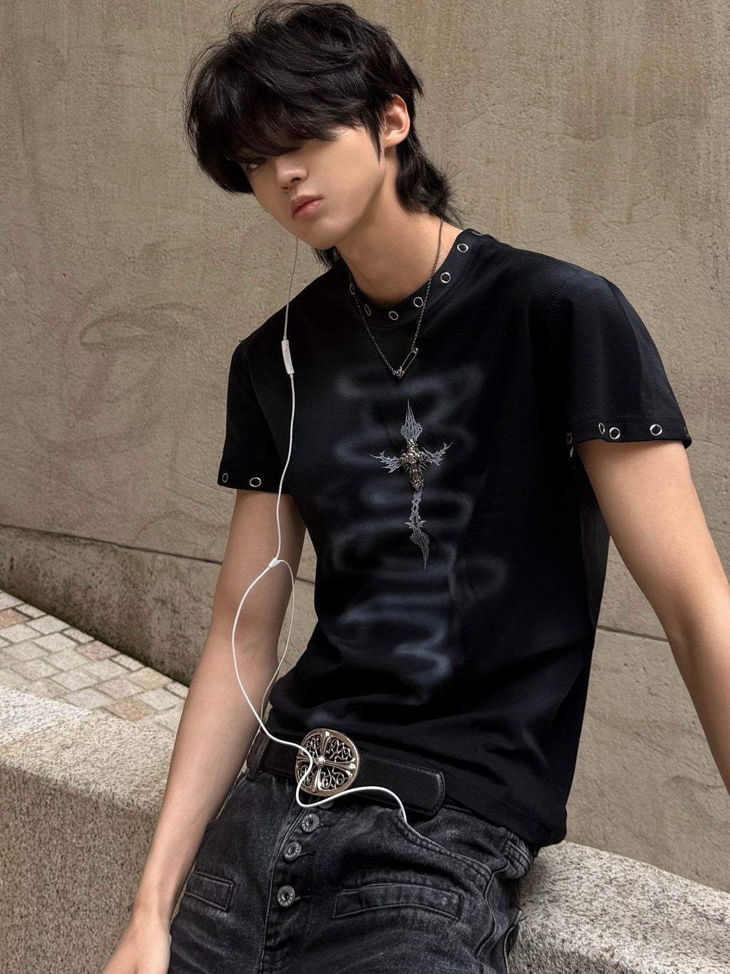 Metal Cross Fitted Tee  OR0218