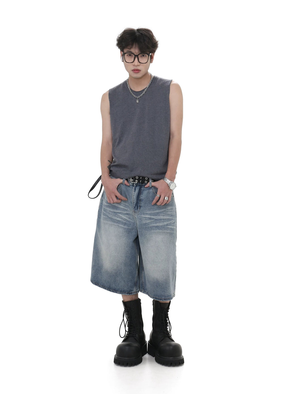 Mid-Length Denim Pants  OR0222