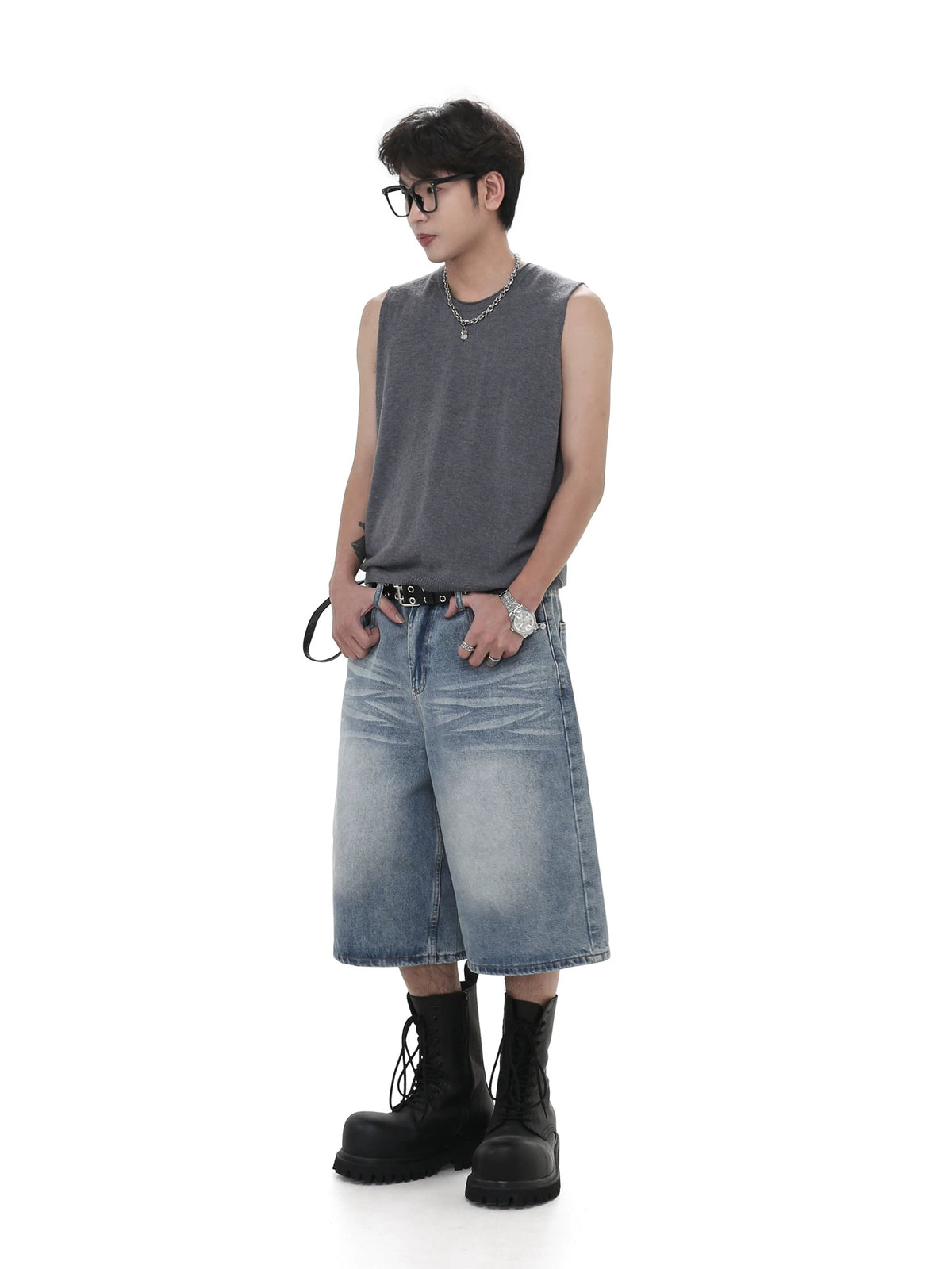 Mid-Length Denim Pants  OR0222