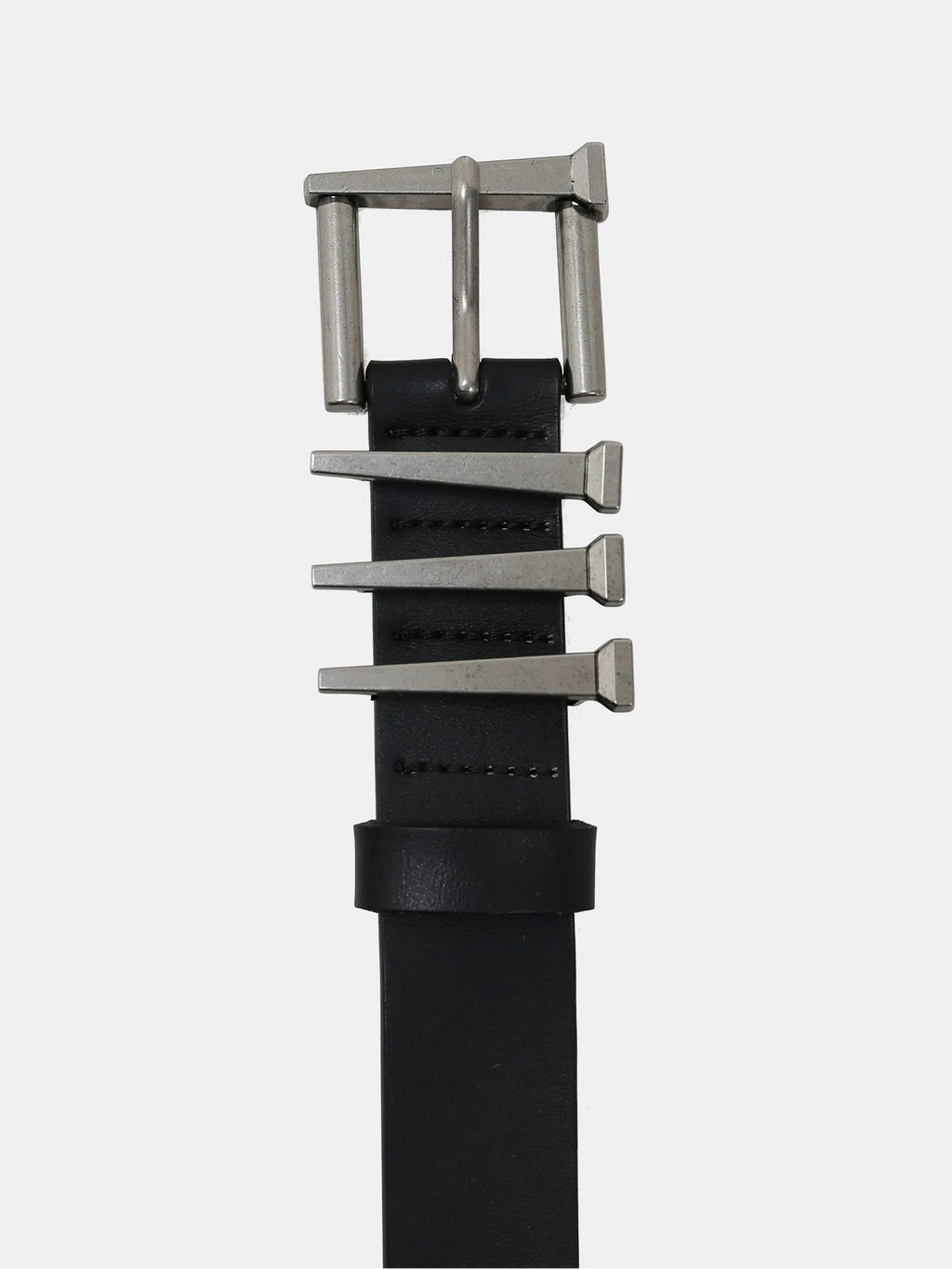 Sculptural Metal Buckle Leather Belt  OR0224