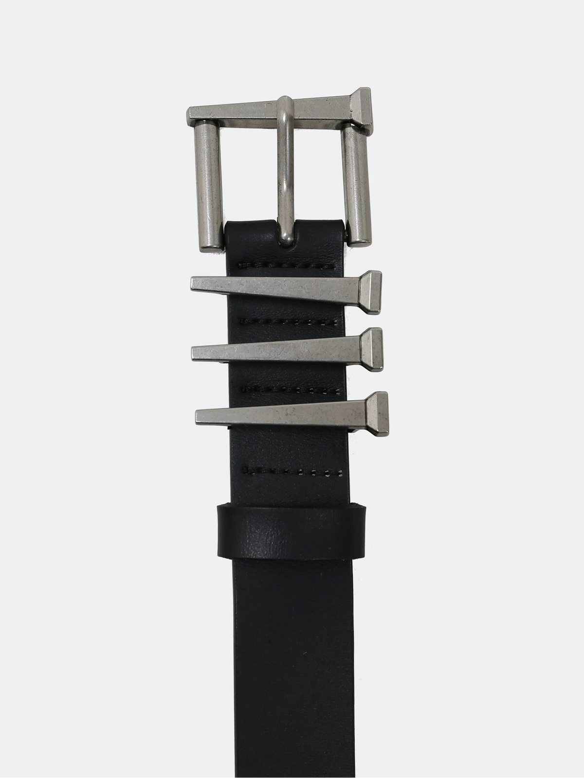 Sculptural Metal Buckle Leather Belt  OR0224