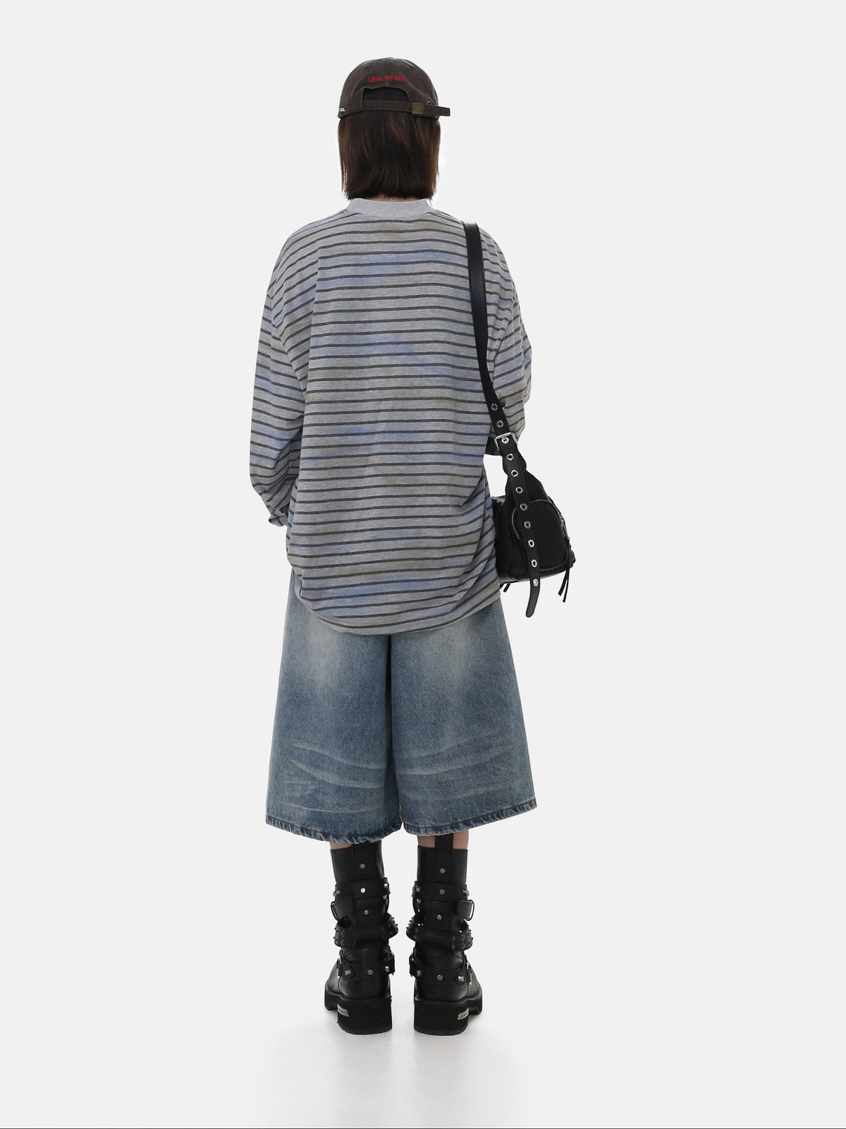 Vintage Distressed Striped Long Sleeve Tee  OR0226