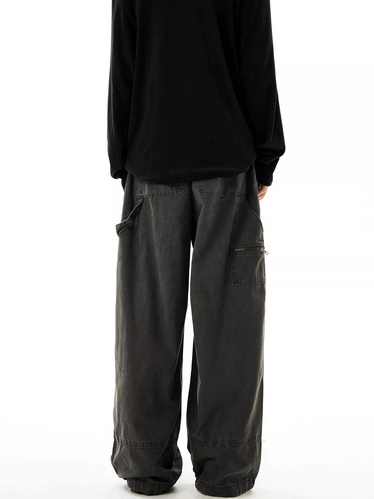 Retro Washed Old Wide-leg Overalls Pants  OR0233