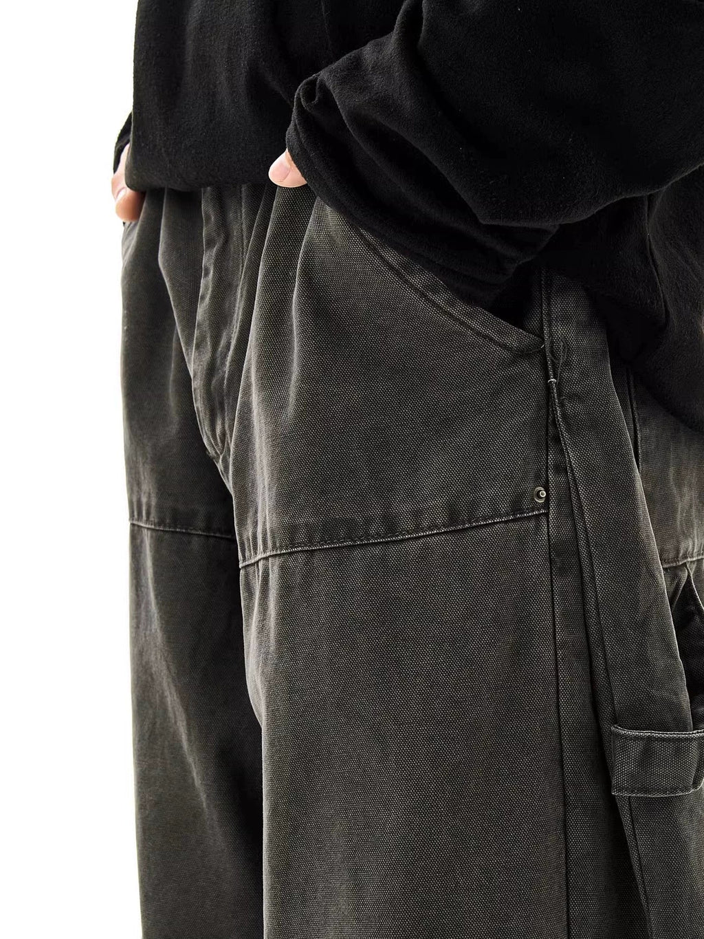 Retro Washed Old Wide-leg Overalls Pants  OR0233