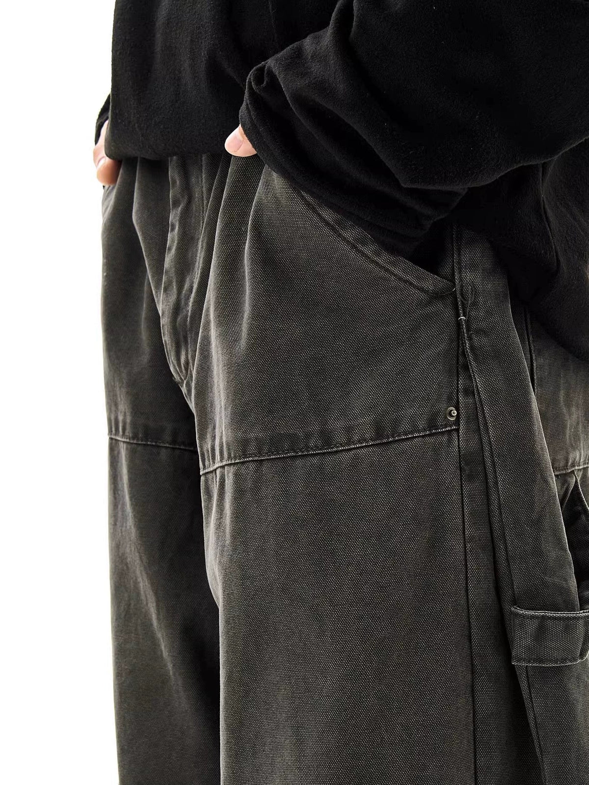 Retro Washed Old Wide-leg Overalls Pants  OR0233