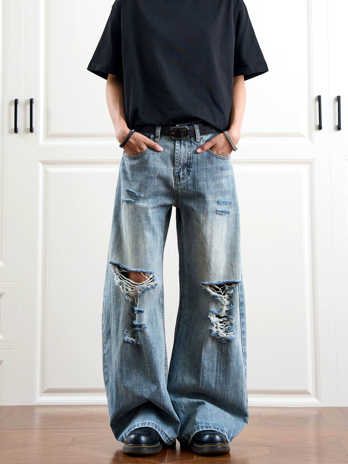 Old Washed Bamboo Ripped Jeans  OR0235