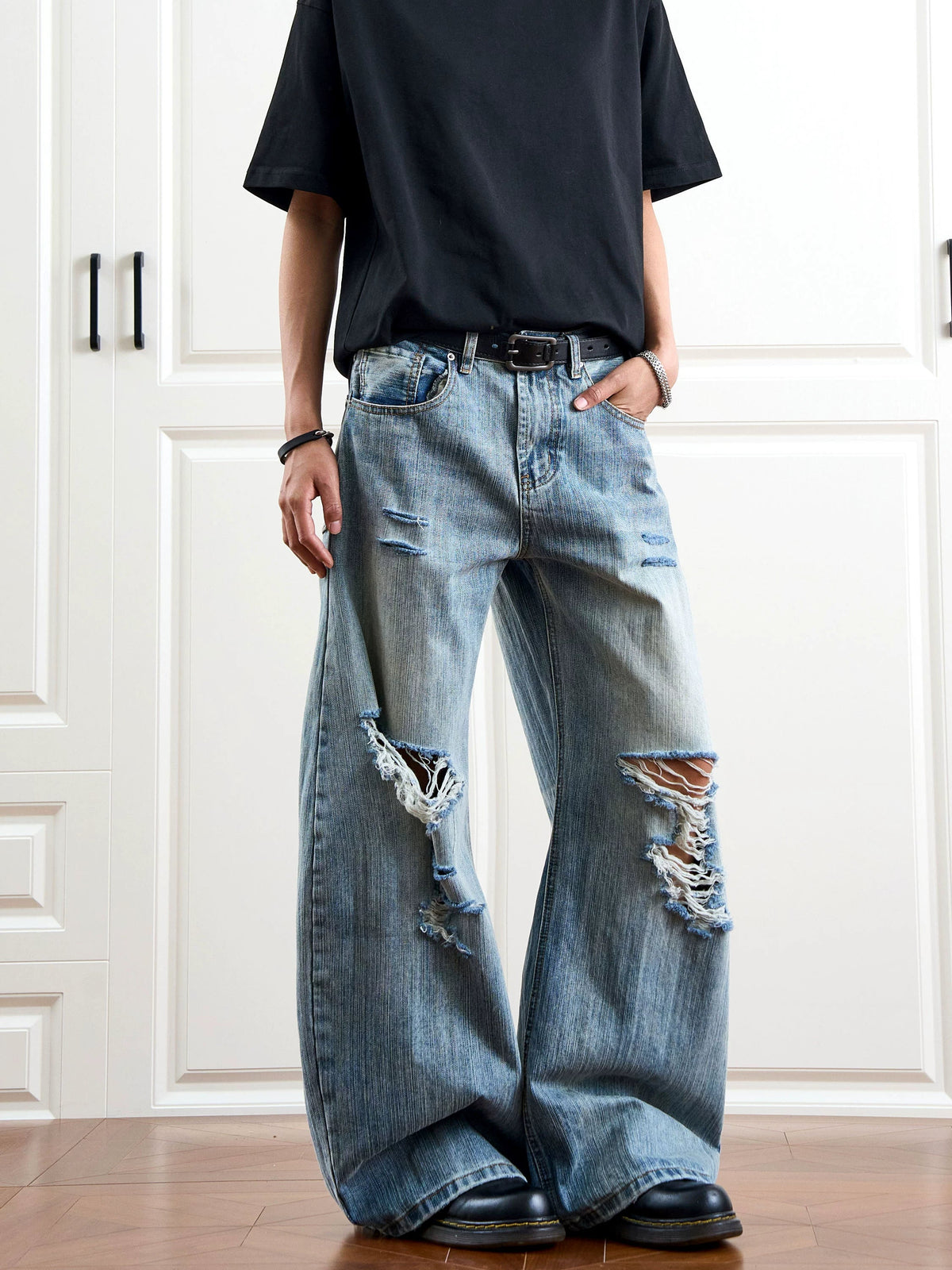 Old Washed Bamboo Ripped Jeans  OR0235
