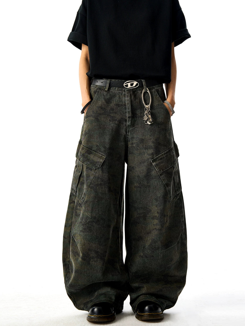 Washed Old Camouflage Work Pants  OR0238