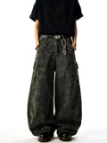 Washed Old Camouflage Work Pants  OR0238