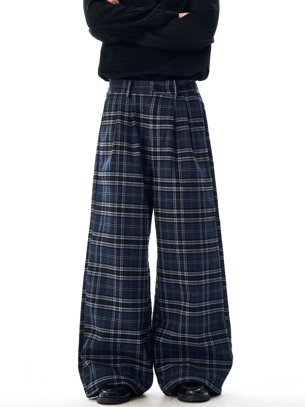 Double Pleated Plaid Casual Pants  OR0242