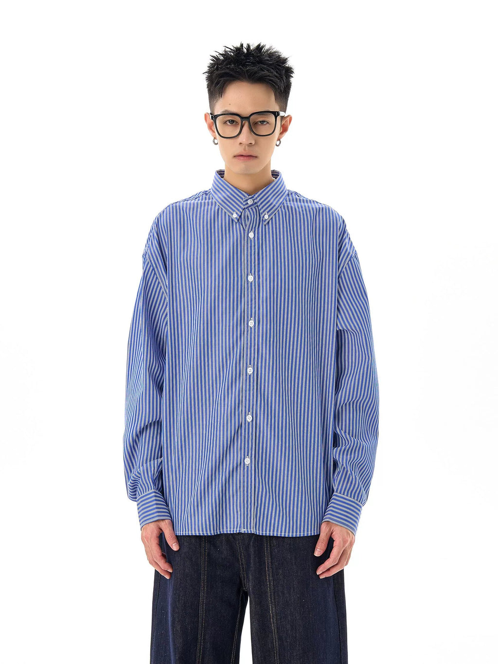 Retro Classic Blue Striped Shirt  OR0248