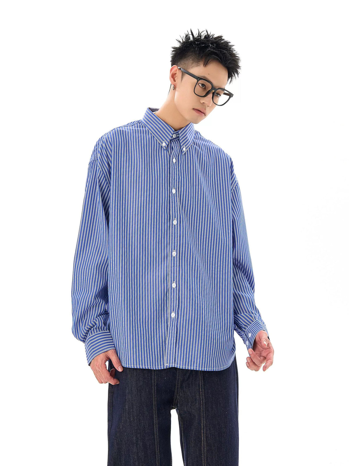 Retro Classic Blue Striped Shirt  OR0248