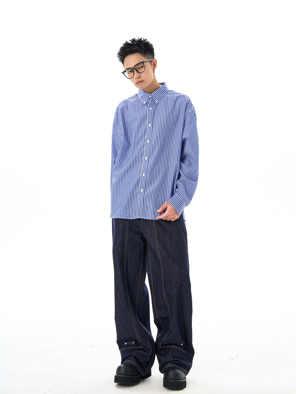 Retro Classic Blue Striped Shirt  OR0248
