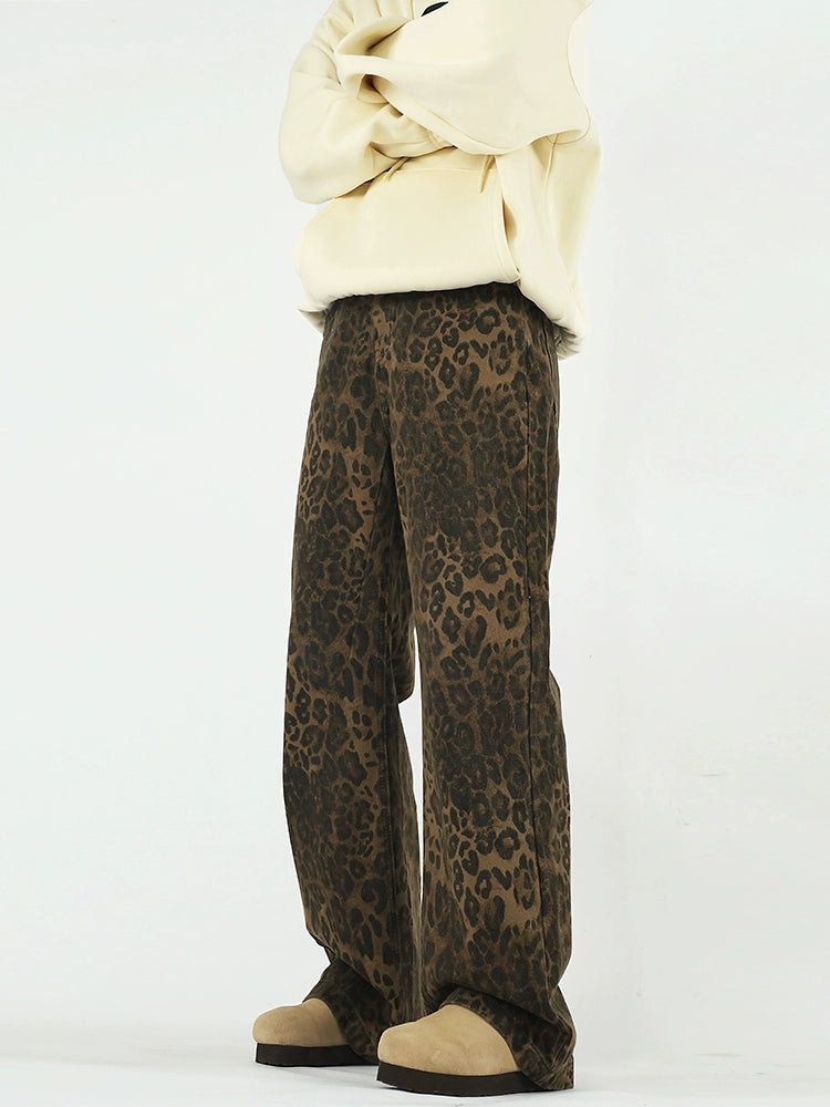 Leopard Print Loose Jeans  OR0252