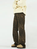 Leopard Print Loose Jeans  OR0252