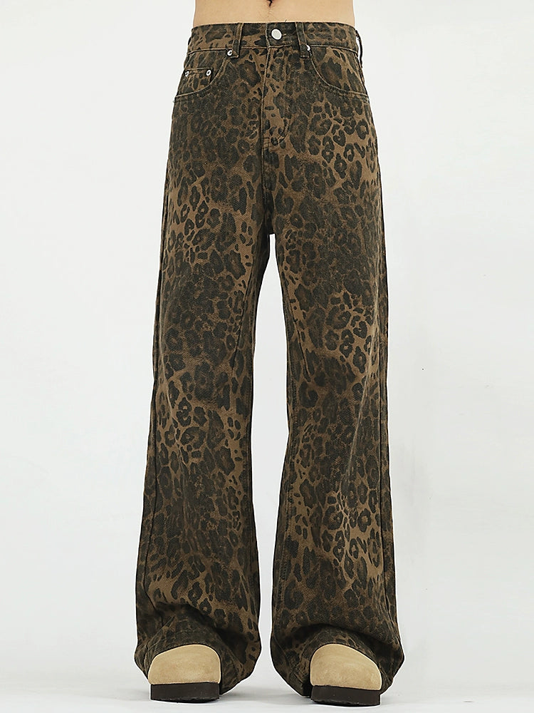 Leopard Print Loose Jeans  OR0252