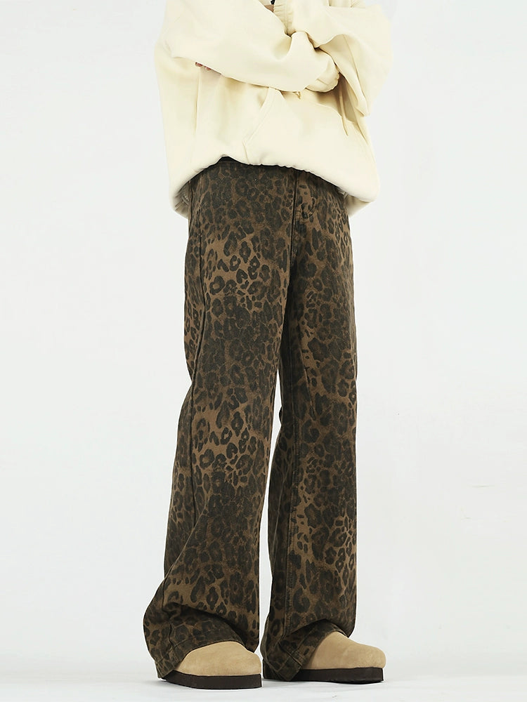 Leopard Print Loose Jeans  OR0252