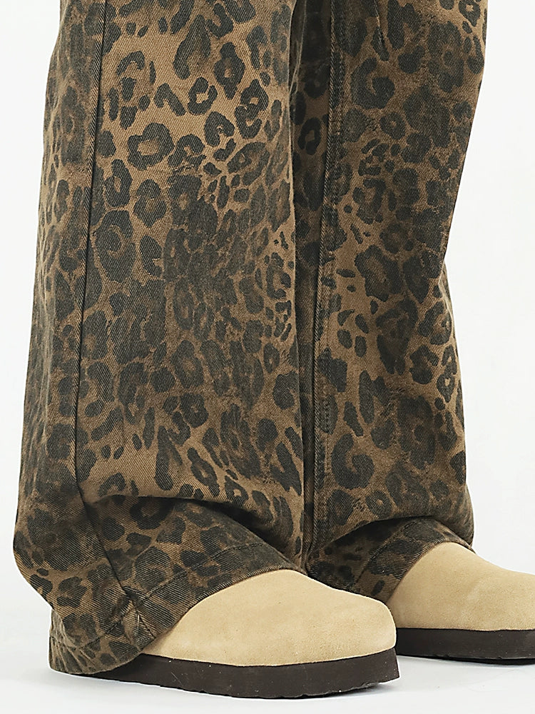 Leopard Print Loose Jeans  OR0252