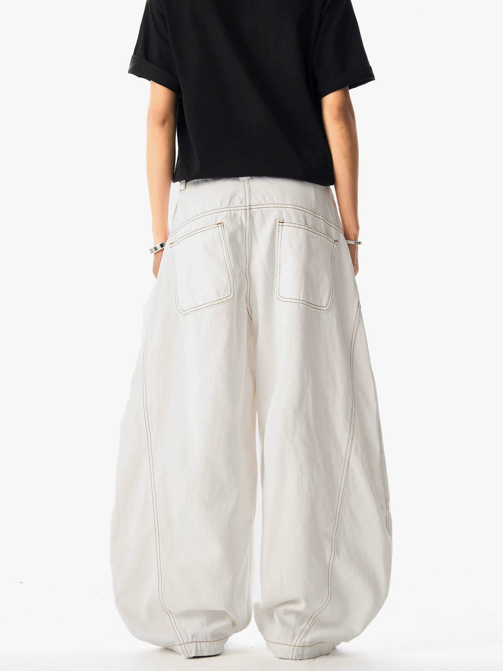 White Scimitar Pocket Jeans  OR0253