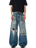 Retro Washed Distressed Ripped Jeans  OR0259