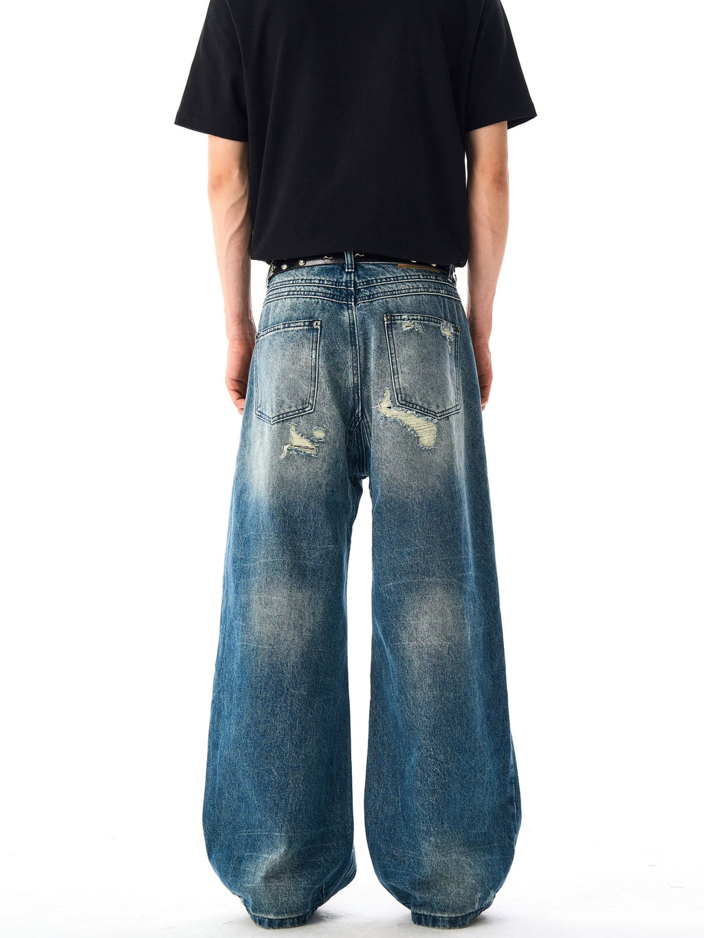 Retro Washed Distressed Ripped Jeans  OR0259