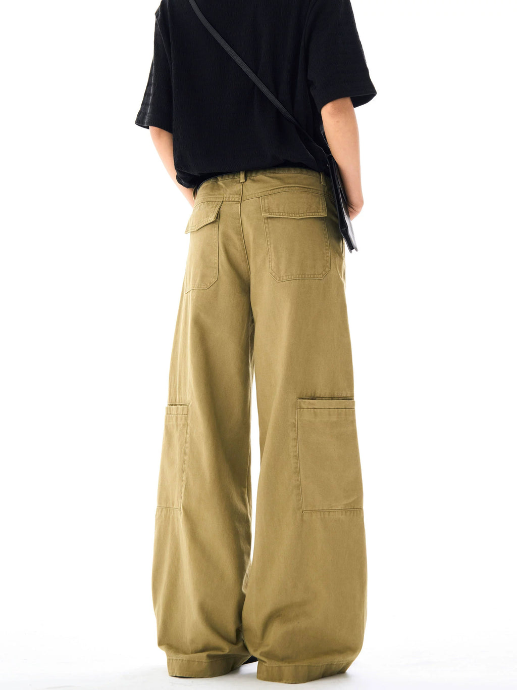 Deconstructed Design Khaki Overalls Pants  OR0262