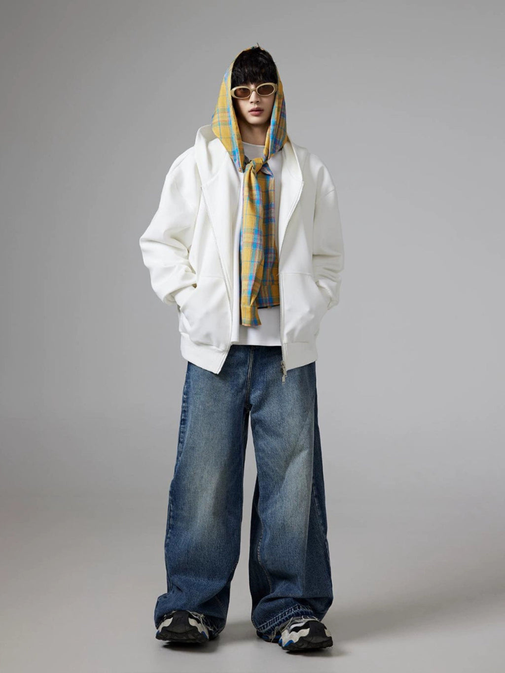 Double-layer Plaid Hoodie  OR0267