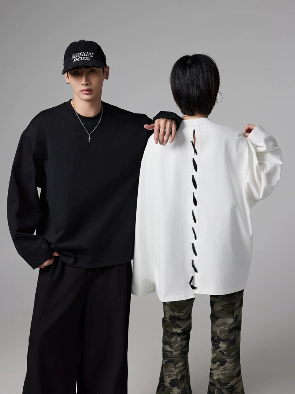 Loose Bone Splicing Long Sleeve Tee  OR0268