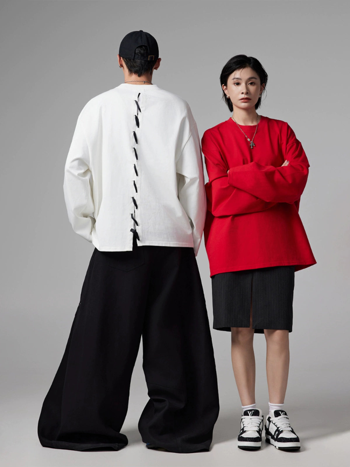 Loose Bone Splicing Long Sleeve Tee  OR0268