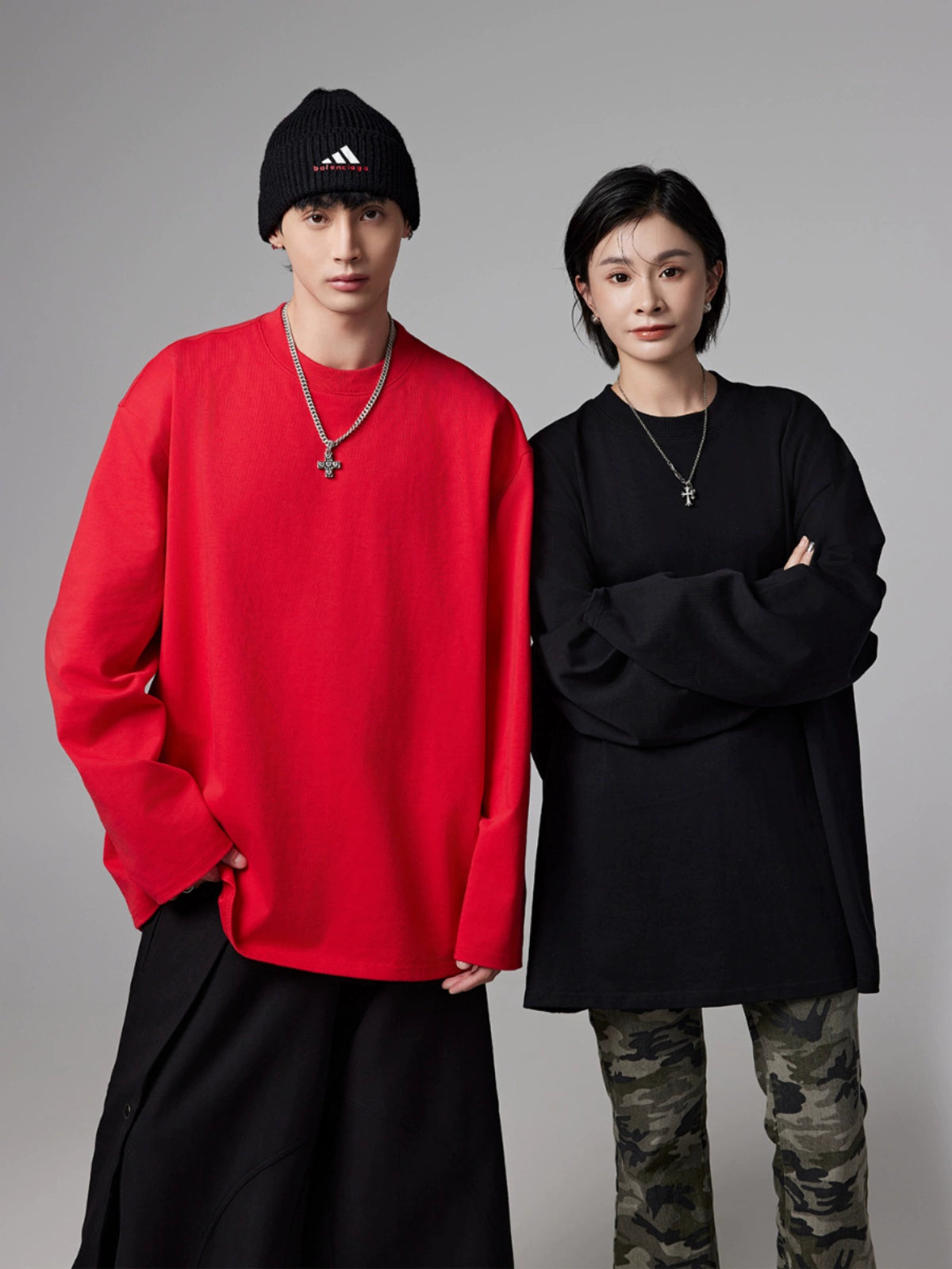 Loose Bone Splicing Long Sleeve Tee  OR0268