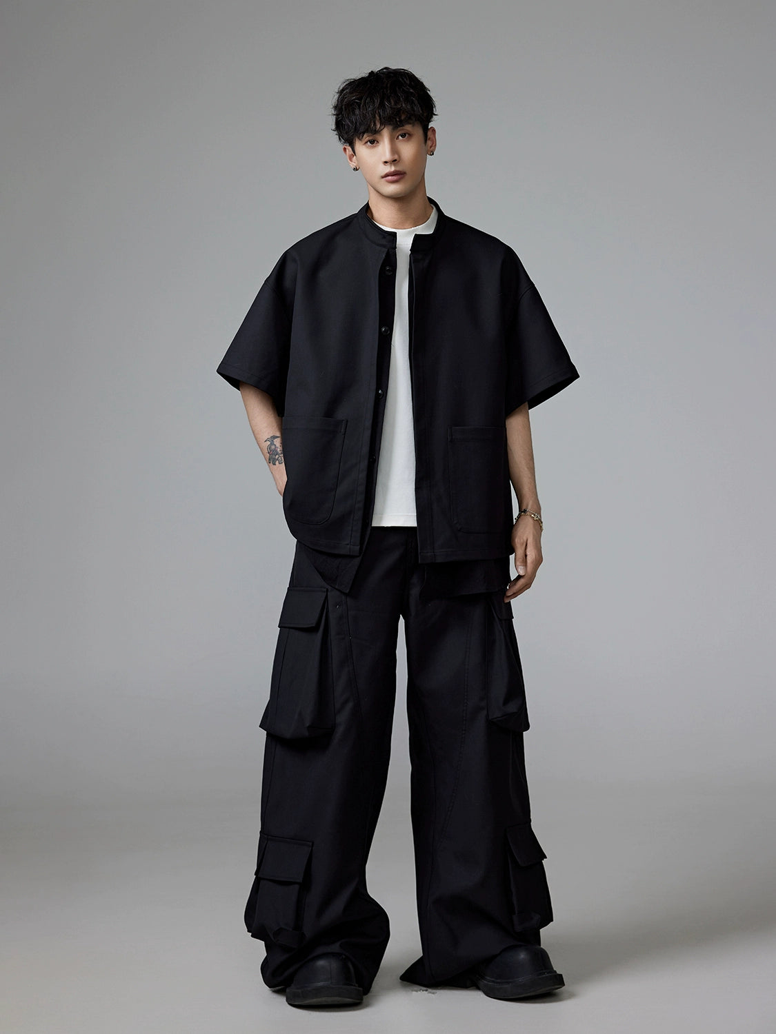 Solid Color Big Short Sleeve Shirt  OR0270