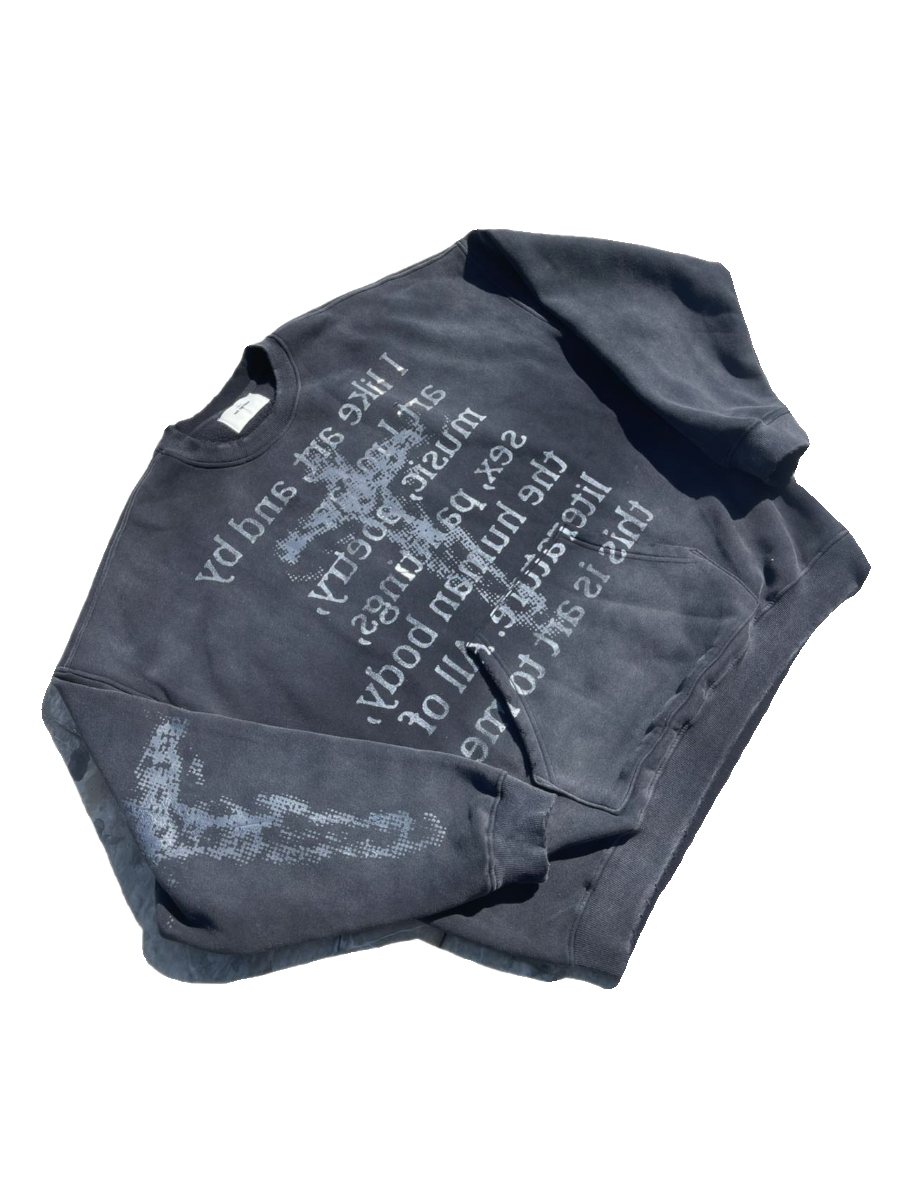 Dirty Washed Old Loose Sweatshirt  OR0279