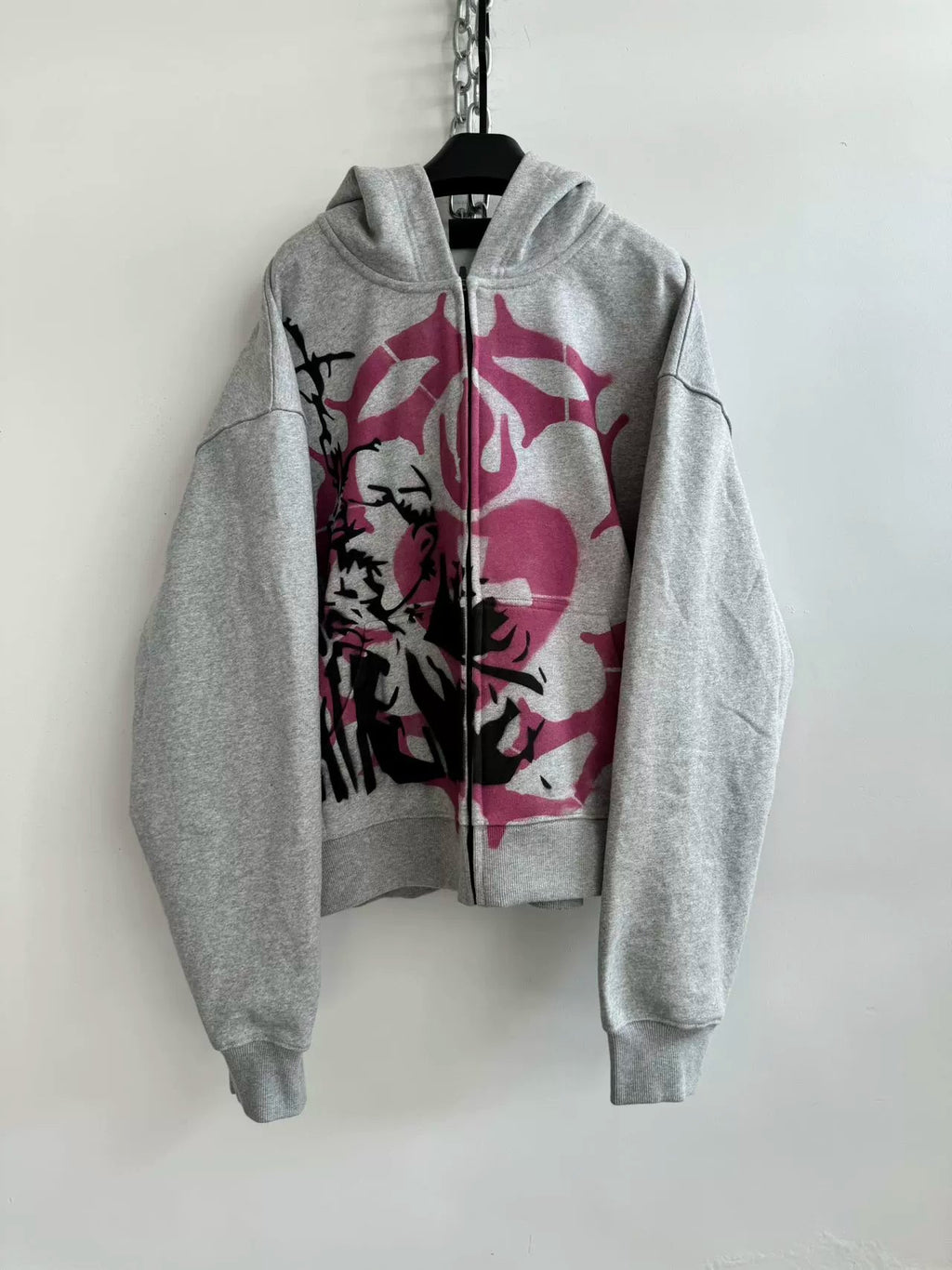 Graffiti Spraying Wide Zip Hoodie  OR0284