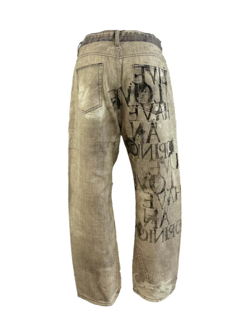 Dirty Distressed Straight Denim Pants  OR0285