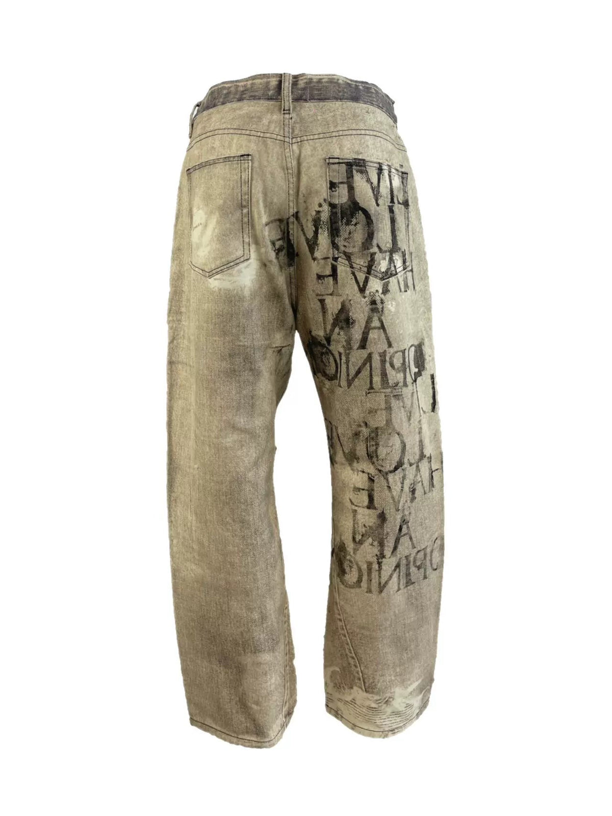 Dirty Distressed Straight Denim Pants  OR0285