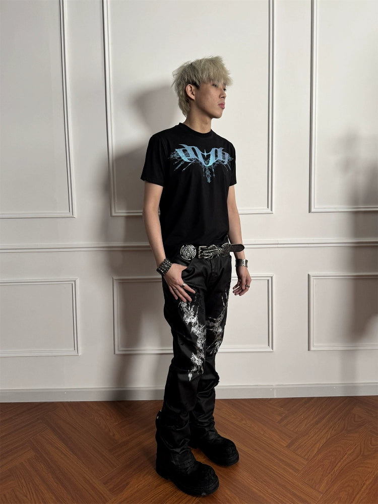 Ripped Carved Washed Pants  OR0296