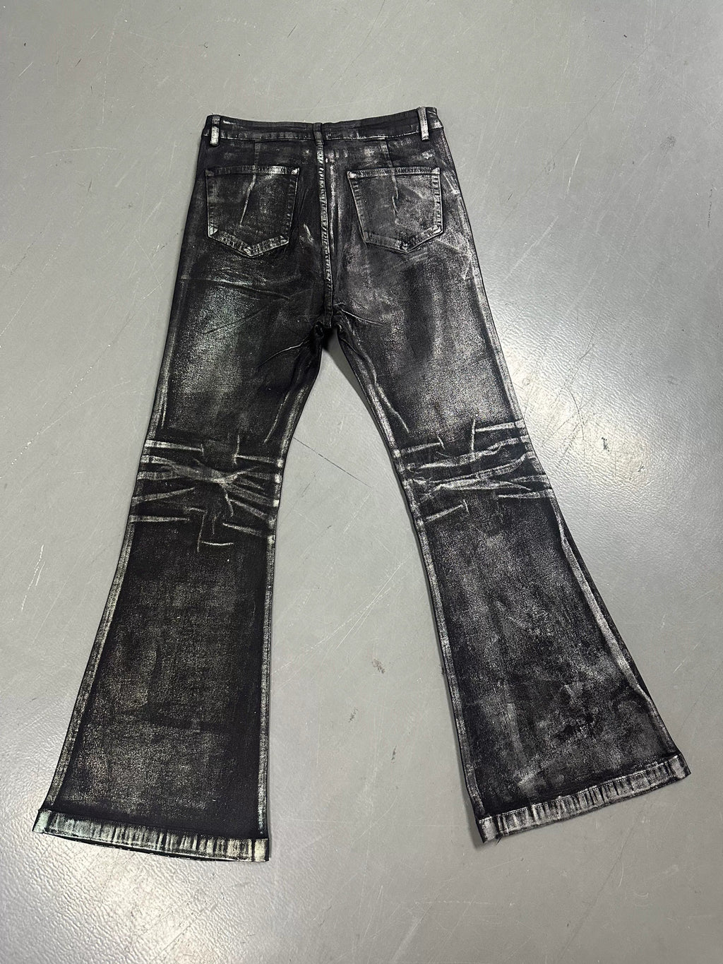Two-tone Waxed Denim Pants  OR0298