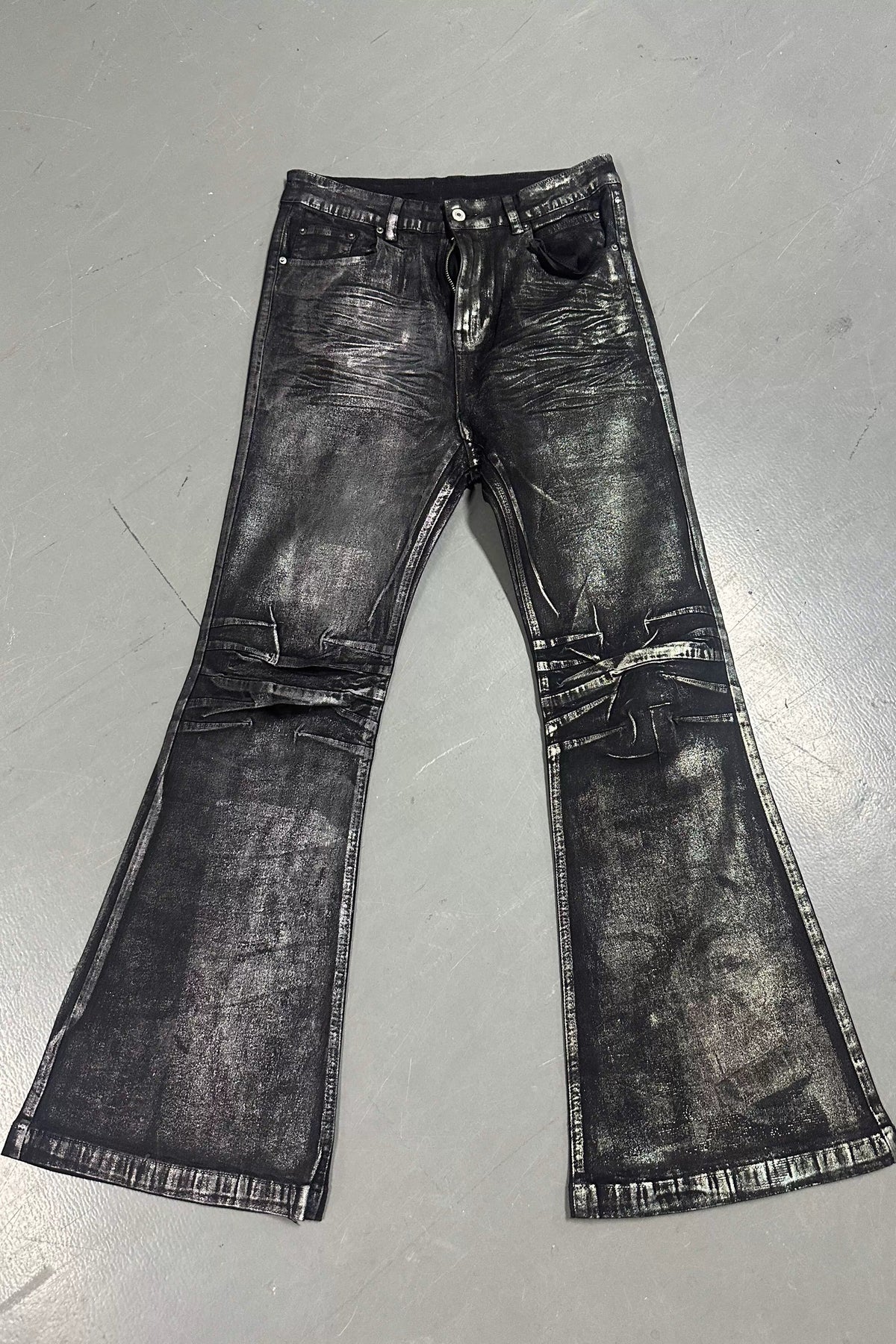 Two-tone Waxed Denim Pants  OR0298