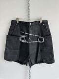 Washed Distressed Waxed Shorts  OR0311