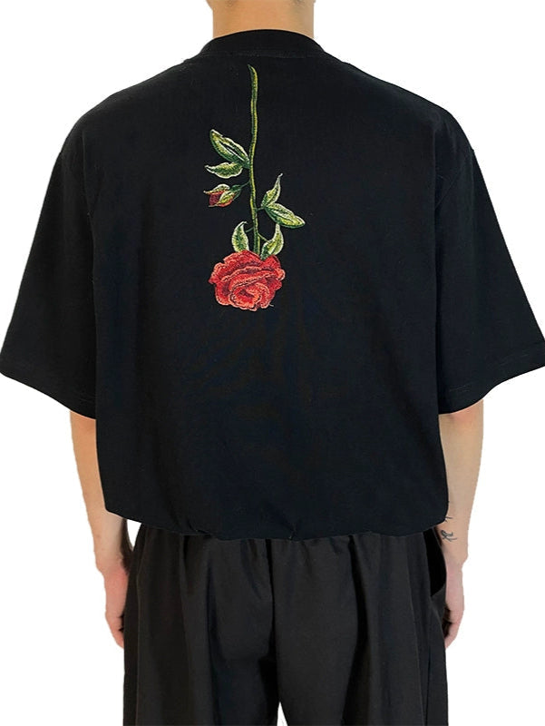 Loose Black Rose Tee  OR0313