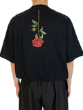 Loose Black Rose Tee  OR0313