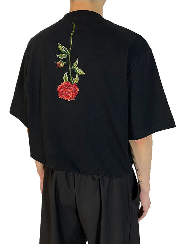 Loose Black Rose Tee  OR0313
