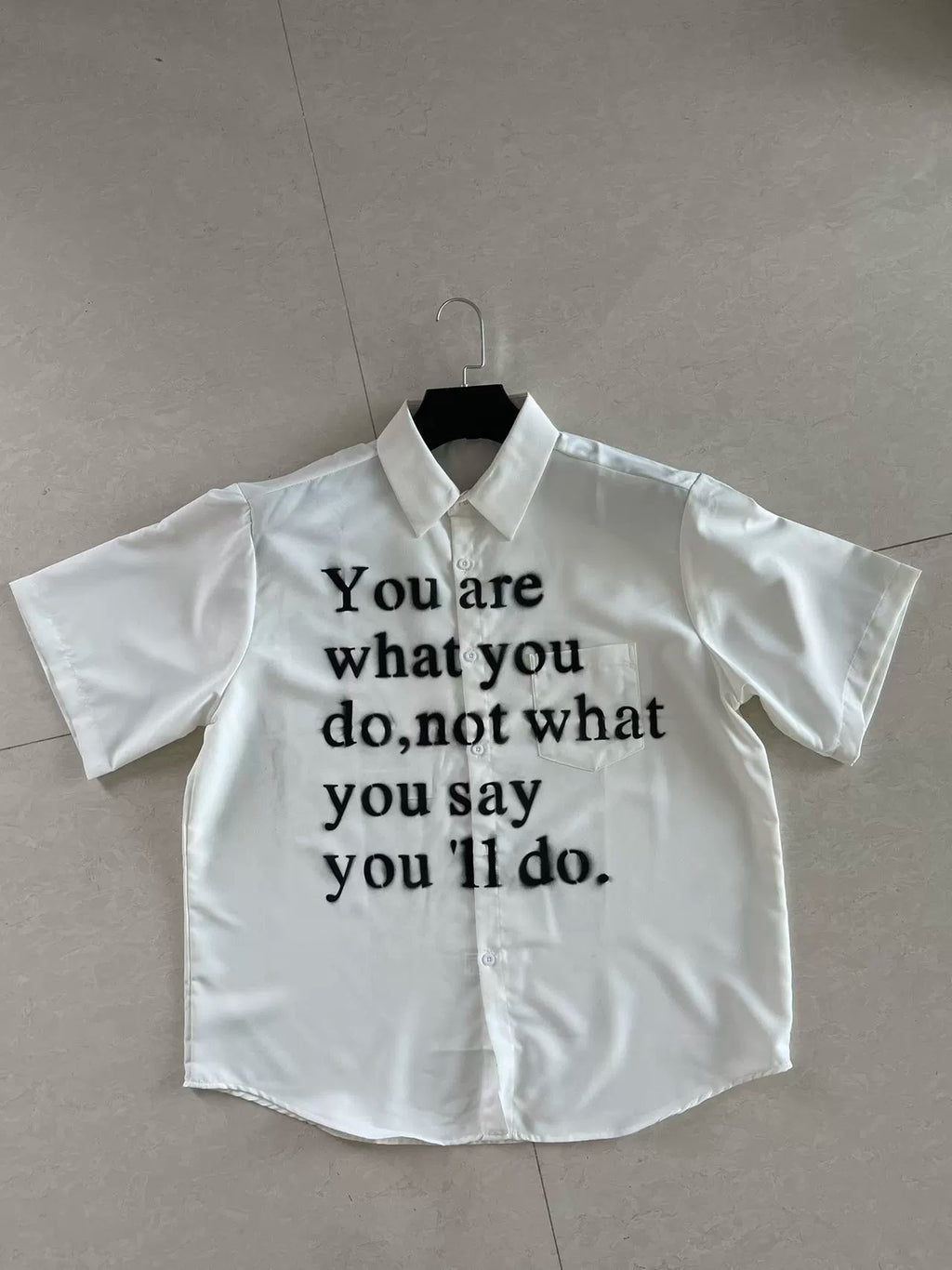 Niche Design Letter Loose Shirt  OR0317